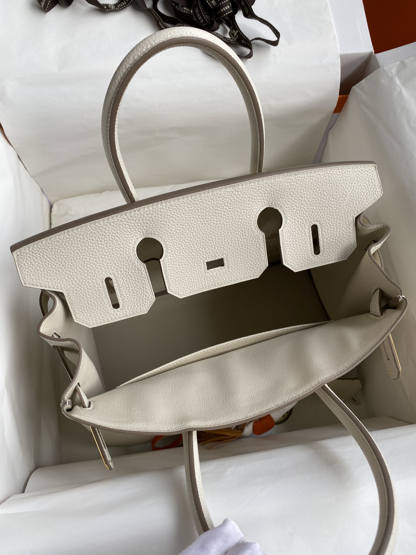 Hermes Birkin 30CM Togo Leather Handbag White